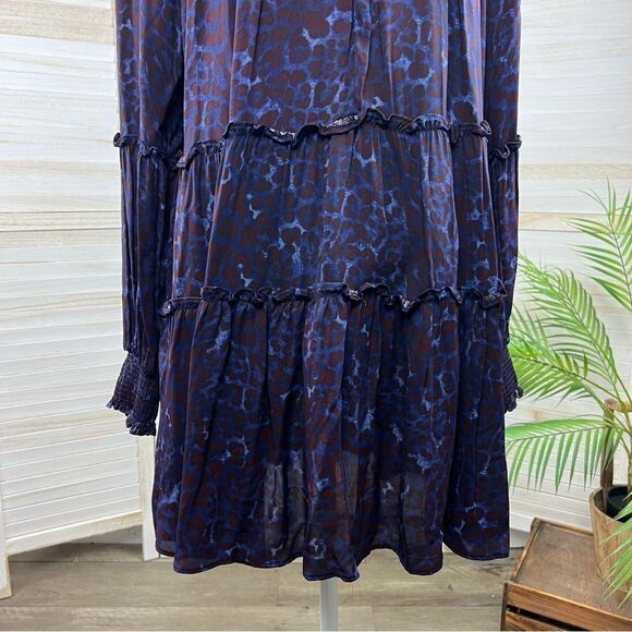 Karlie Smocked Shirred Babydoll Mini Dress Large - Picture 8 of 11